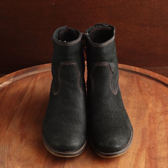 Josef Seibel Boots Womens SZ EU 37 US 6-6.5 BLK Sienna 01 Leather Back Tie Ankle - Picture 2 of 16